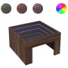 Table basse avec LED infini chêne marron 50x50x30 cm 617121617121