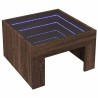 Table basse avec LED infini chêne marron 50x50x30 cm 617121617121