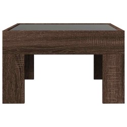 Table basse avec LED infini chêne marron 50x50x30 cm 617121617121