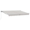 Auvent rétractable manuel Gris clair et blanc 4,5 × 3 m 617124617124