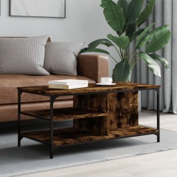 Table basse Chêne fumé 100x50x45 cm Bois d'ingénierie 617136617136