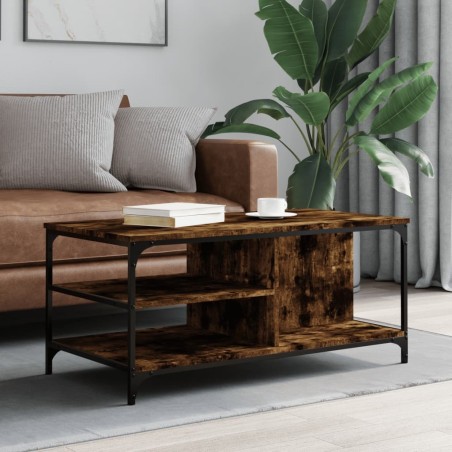 Table basse Chêne fumé 100x50x45 cm Bois d'ingénierie 617136617136