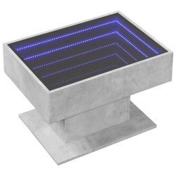 Table basse avec LED gris béton 70x50x45 cm bois d'ingénierie 617137617137