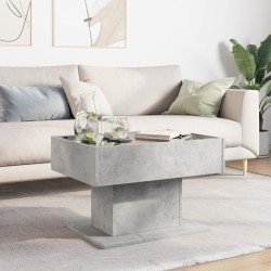 Table basse avec LED gris béton 70x50x45 cm bois d'ingénierie 617137617137