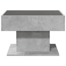 Table basse avec LED gris béton 70x50x45 cm bois d'ingénierie 617137617137