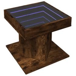 Table basse avec LED chêne fumé 50x50x45 cm bois d'ingénierie 617138617138