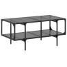 Table basse avec dessus en verre noir 98,5x50x45 cm acier 617139617139