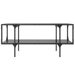 Table basse avec dessus en verre noir 98,5x50x45 cm acier 617139617139
