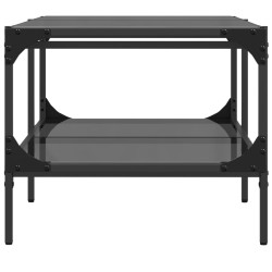 Table basse avec dessus en verre noir 98,5x50x45 cm acier 617139617139