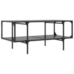 Table basse avec dessus en verre noir 98,5x50x45 cm acier 617139617139