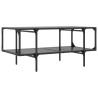 Table basse avec dessus en verre noir 98,5x50x45 cm acier 617139617139
