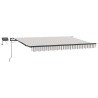Auvent rétractable Gris clair et blanc 500 × 350 cm 617141617141