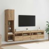 Unité murale de TV 4 pcs Chêne artisanal Bois d'ingénierie 617143617143