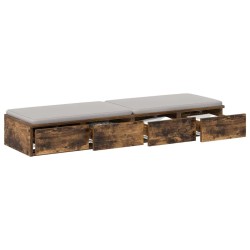 Tiroirs de lit avec tiroir Chêne fumé 120 x 36,5 x 16,5 cm 617145617145