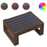 Table basse avec LED infini chêne marron 70x53x30 cm 617149617149
