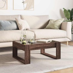 Table basse avec LED infini chêne marron 70x53x30 cm 617149617149