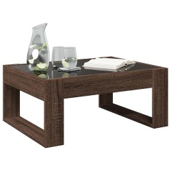Table basse avec LED infini chêne marron 70x53x30 cm 617149617149