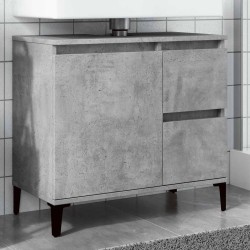 Armoire d'évier gris béton 65x33x60 cm bois d'ingénierie 617152617152