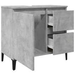 Armoire d'évier gris béton 65x33x60 cm bois d'ingénierie 617152617152
