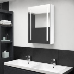 Armoire de salle de bain à miroir LED Blanc brillant 50x13x70cm 617153617153