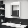 Armoire de salle de bain à miroir LED Blanc brillant 50x13x70cm 617153617153