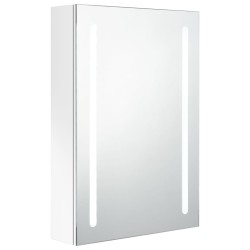 Armoire de salle de bain à miroir LED Blanc brillant 50x13x70cm 617153617153