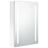 Armoire de salle de bain à miroir LED Blanc brillant 50x13x70cm 617153617153