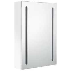 Armoire de salle de bain à miroir LED Blanc brillant 50x13x70cm 617153617153