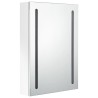 Armoire de salle de bain à miroir LED Blanc brillant 50x13x70cm 617153617153