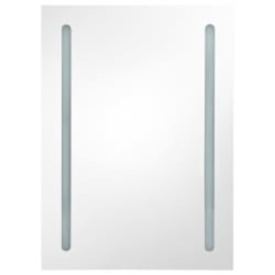 Armoire de salle de bain à miroir LED Blanc brillant 50x13x70cm 617153617153