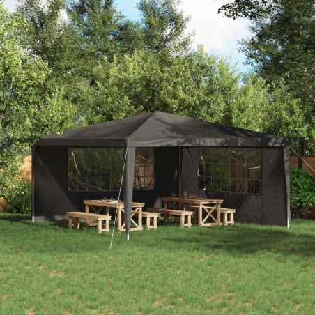 Mur de tente de fête 2 pcs 400 x 195 cm Anthracite PE et acier 617156617156