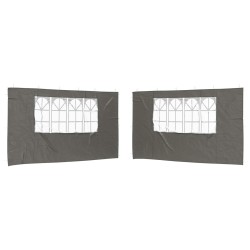 Mur de tente de fête 2 pcs 400 x 195 cm Anthracite PE et acier 617156617156