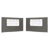 Mur de tente de fête 2 pcs 400 x 195 cm Anthracite PE et acier 617156617156