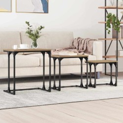 Table basse gigogne 3 pcs chêne artisanal 50.5 x 35 x 53 cm 617158617158