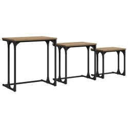 Table basse gigogne 3 pcs chêne artisanal 50.5 x 35 x 53 cm 617158617158