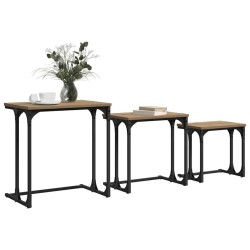 Table basse gigogne 3 pcs chêne artisanal 50.5 x 35 x 53 cm 617158617158