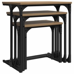 Table basse gigogne 3 pcs chêne artisanal 50.5 x 35 x 53 cm 617158617158