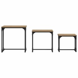 Table basse gigogne 3 pcs chêne artisanal 50.5 x 35 x 53 cm 617158617158