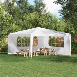 Mur de tente de fête 2 pcs 400 x 195 cm Blanc PE et acier 617159617159