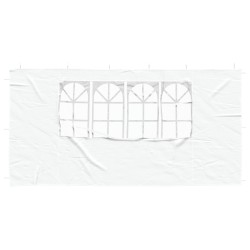 Mur de tente de fête 2 pcs 400 x 195 cm Blanc PE et acier 617159617159