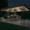 Tonnelle avec guirlande lumineuse à LED 3x4 m Taupe Tissu 617167617167