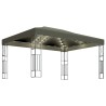 Tonnelle avec guirlande lumineuse à LED 3x4 m Taupe Tissu 617167617167