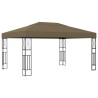 Tonnelle avec guirlande lumineuse à LED 3x4 m Taupe Tissu 617167617167