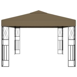 Tonnelle avec guirlande lumineuse à LED 3x4 m Taupe Tissu 617167617167