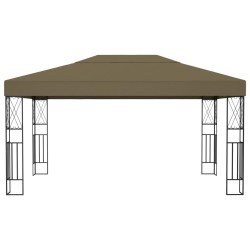 Tonnelle avec guirlande lumineuse à LED 3x4 m Taupe Tissu 617167617167