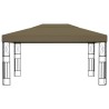 Tonnelle avec guirlande lumineuse à LED 3x4 m Taupe Tissu 617167617167