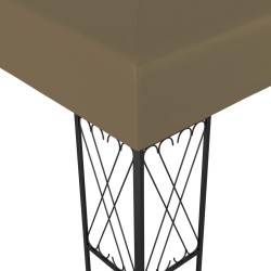 Tonnelle avec guirlande lumineuse à LED 3x4 m Taupe Tissu 617167617167
