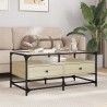Table basse et dessus en verre chêne sonoma 98,5x50x45 cm acier 617169617169