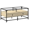 Table basse et dessus en verre chêne sonoma 98,5x50x45 cm acier 617169617169