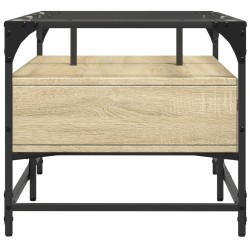 Table basse et dessus en verre chêne sonoma 98,5x50x45 cm acier 617169617169